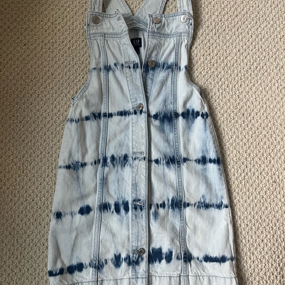 GAP Light Blue and White Denim Dress
